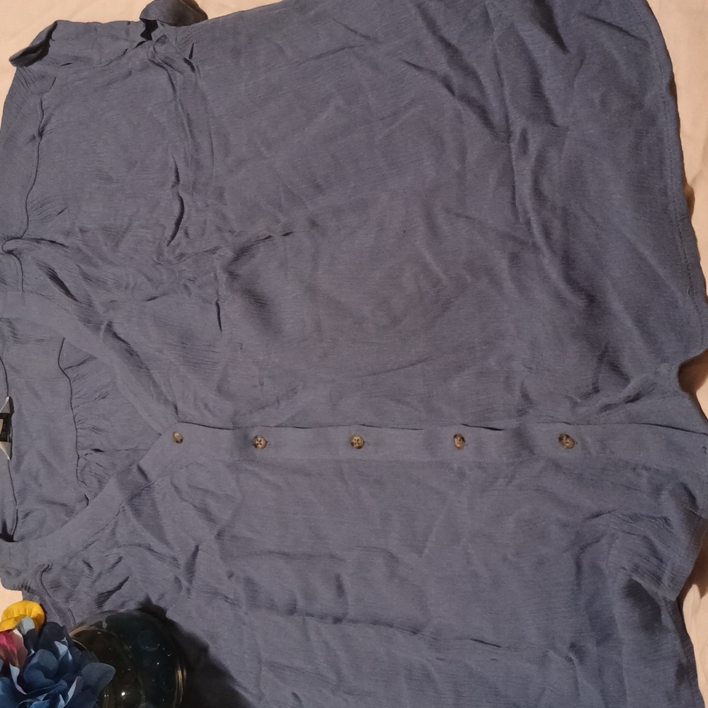 Periwinkle Blue Crepe Style Cap Sleeve Blouse NWT